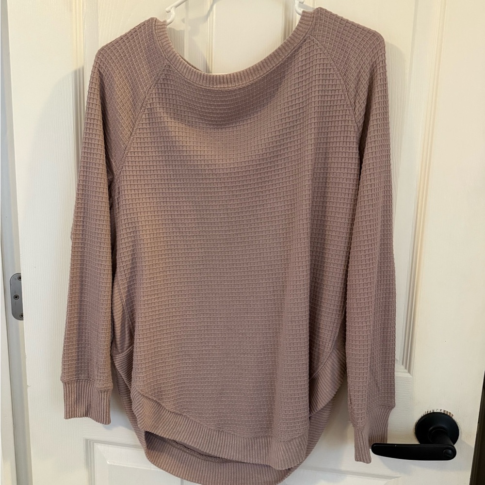 Waffle Knit Long Sleeve Top